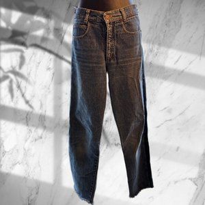 Fiorucci Straight Leg 2 Tone Denim Distressed Jeans
